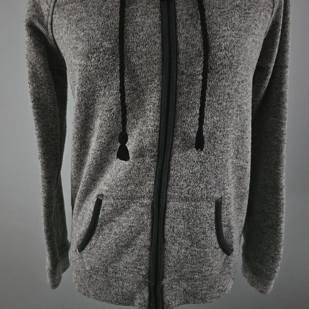 AMERICAN EAGLE OUTFITTERS zip-up HOODED JACKET grey POLYESTER - Picture 3 of 9